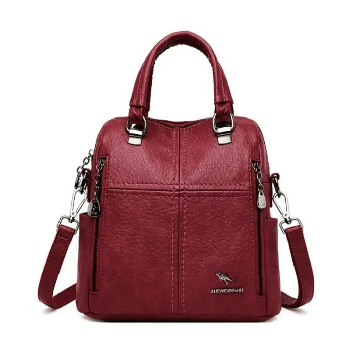 Multifunctional shoulder bag - leather backpack