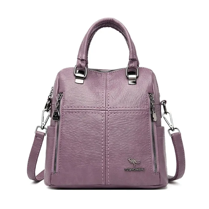 Multifunctional shoulder bag - leather backpack