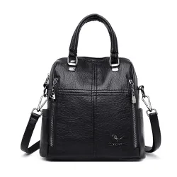 Multifunctional shoulder bag - leather backpack