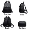 Leather backpack - with hand strap / zippers