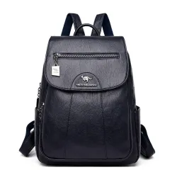 Leather backpack - with hand strap / zippersBackpacks