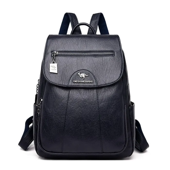 Leather backpack - with hand strap / zippersBackpacks
