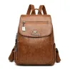 Leather backpack - with hand strap / zippersBackpacks