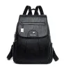 Leather backpack - with hand strap / zippers