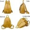 Trendy backpack - front zippers / buckle - wax leather