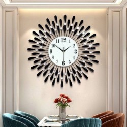 Modern wall clock - sun shape - with crystal decoration - 38 * 38cmClocks