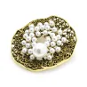 Vintage pearl flower - round brooch