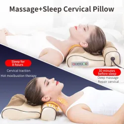 Electric massage pillow - cervical / traction massager - for neck / lower back - pain relief