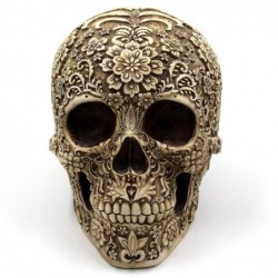 Skull statue - with floral carving - Halloween decorationHalloween & Party