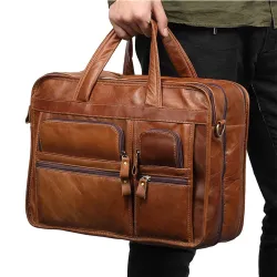 Genuine leather shoulder / crossbody bag - large capacity