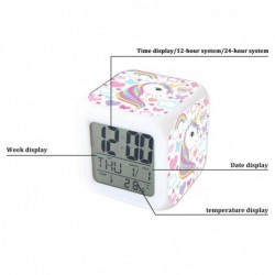 Cube shaped clock with unicorn - digital - LED - color changingClocks