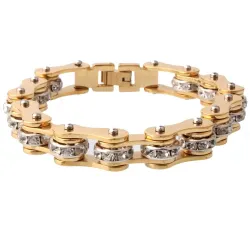 Motorcycle chain - bracelet - with crystals - unisex