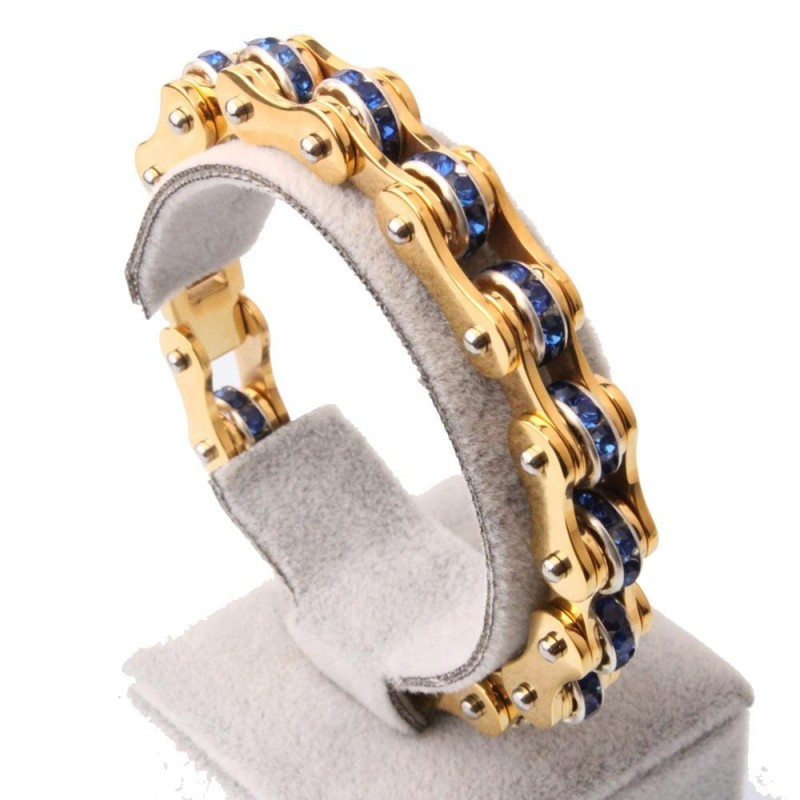Motorcycle chain - bracelet - with crystals - unisex