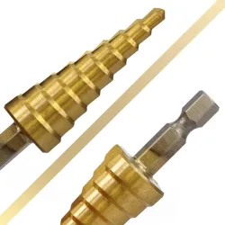 HSS step drill bit set - for wood / metal - 3-12mm / 4-12mm / 4-20mm 3 pieces
