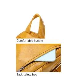 Trendy backpack - front zippers / buckle - wax leather