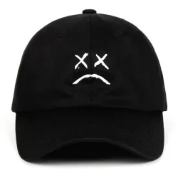 Baseball cap / snapback - adjustable strap - sad face logo