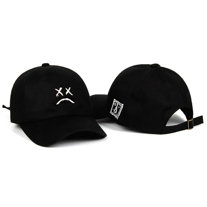 Baseball cap / snapback - adjustable strap - sad face logo
