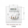 EU plug - power socket with dual USB charging ports - glass panelLighting fittings