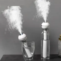 Ultrasonic air humidifier - portable - USB rechargeable - with light - essential oil diffuser
