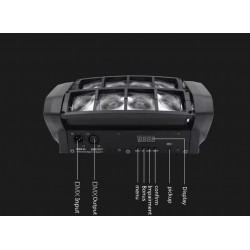 Spider beam stage light - portable - moving head - LED - RGBW - 8x 10WStage & events lighting