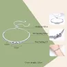 Elegant crystal bracelet with bowknot - adjustable - 925 sterling silver