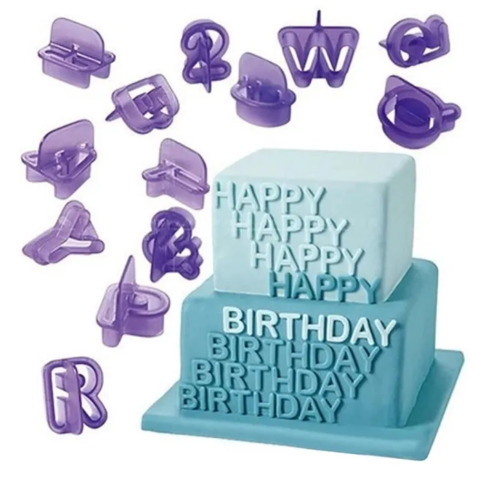 Alphabet / numbers / symbols - baking mold - 40 pieces