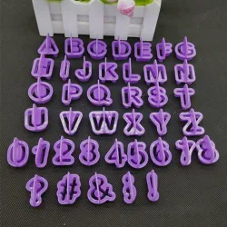 Alphabet / numbers / symbols - baking mold - 40 pieces