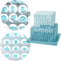 Alphabet / numbers / symbols - baking mold - 40 pieces