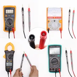 Digital multimeter probe - silicone-wire / needle-tip - universal test leads - with alligator clipMultimeters