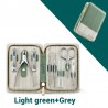 Professional manicure / pedicure set - stainless steel - with case - 8 pieces
