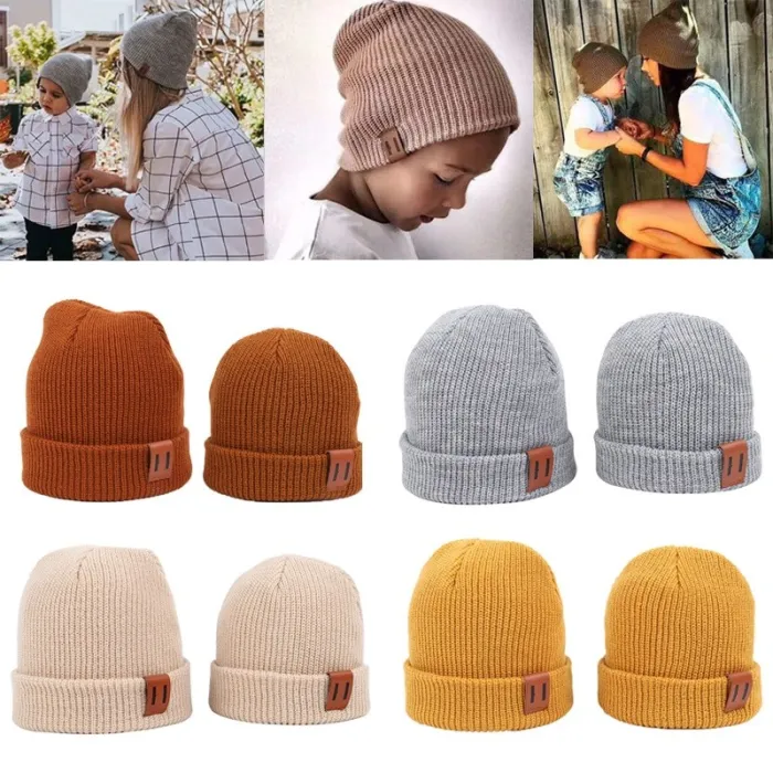Knitted warm beanie - for girls / boys