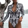 One piece swimsuit - long sleeve - with zipper