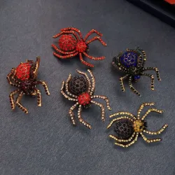 Crystal spider - elegant brooch - pin