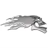3D chrome ghost skull head - car & motorcycle sticker 2 pieces