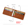 Slim leather wallet - unisex - for business / credit cards / money holder - RFID protected