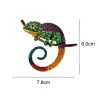 Crystal chameleon / lizard - elegant brooch