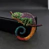 Crystal chameleon / lizard - elegant brooch