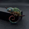 Crystal chameleon / lizard - elegant brooch