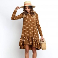 Autumn polka dot dress - with long sleevesDresses