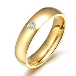 Elegant / classic ring - with zircon - 5mm