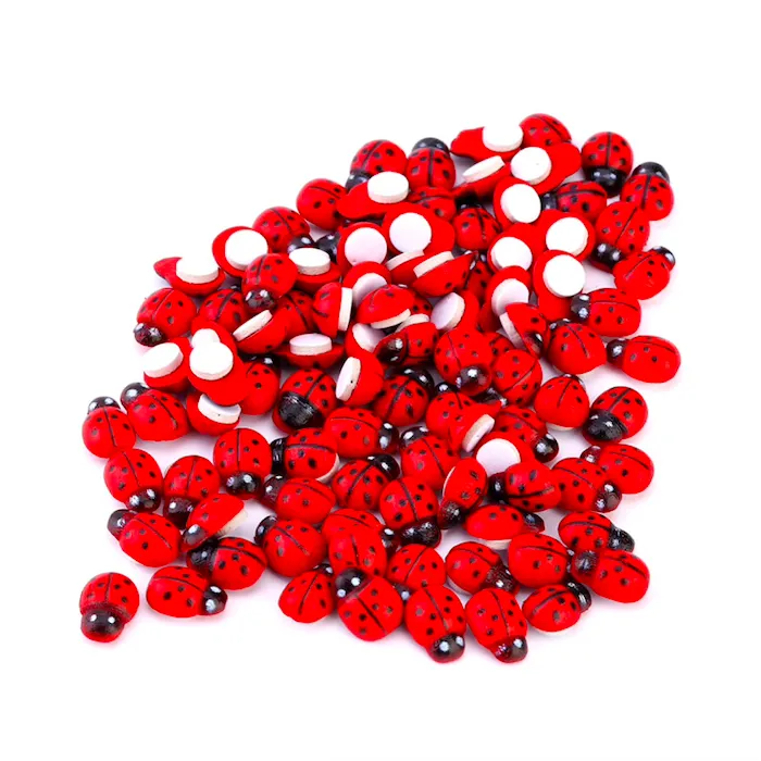 Wooden ladybugs stickers 100 pieces