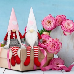 Valentines day long leg gnome - plush doll - 2 pieces
