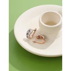 Infinity style earrings - with blue cubic zirconEarrings