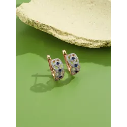 Infinity style earrings - with blue cubic zirconEarrings