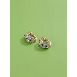Infinity style earrings - with blue cubic zirconEarrings