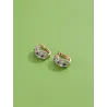 Infinity style earrings - with blue cubic zirconEarrings