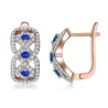 Infinity style earrings - with blue cubic zirconEarrings