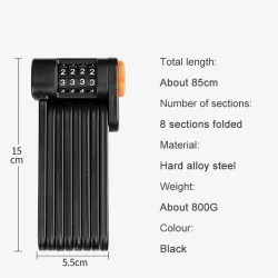 Bicycle anti theft lock - foldable - 4 digit password