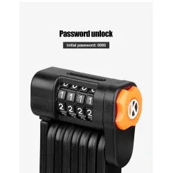 Bicycle anti theft lock - foldable - 4 digit password