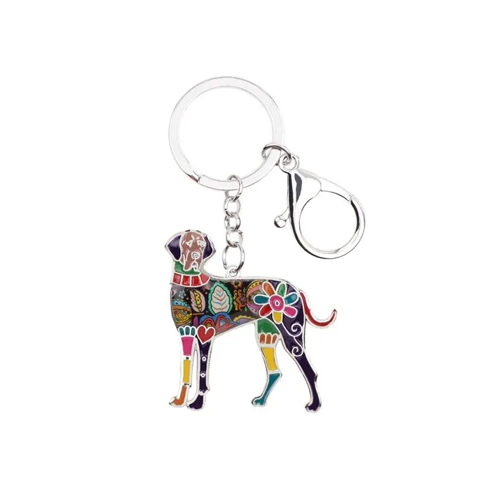Great dane - enamel dog - metal keychainKeyrings